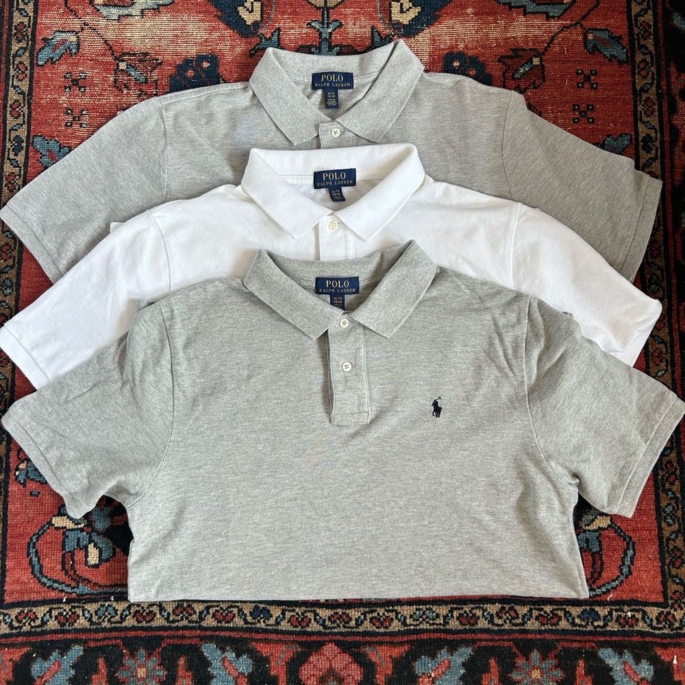 Polo by Ralph Lauren Boy’s Classic Gray and White Polos